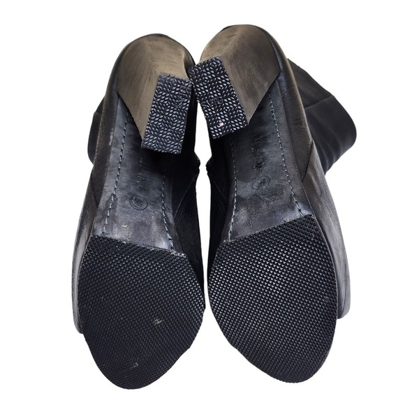 Allsaints women's black leather peep toe platform ankle booties 6.5M - Picture 10 of 10